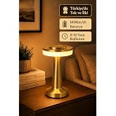 Neo Vista Dokunmatik Mantar Masa Lambası, Şarjlı, Dim Edilebilir, Dekoratif, Gold Altın Renkli