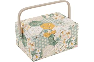 Hobby Gift Boîte de rangement exclusive de taille moyenne pour loisirs créatifs et couture, plateau pour accessoires, pochette pour coussin à épingles, poignée en PVC, 18,5 x 25,5 x 14,5 cm