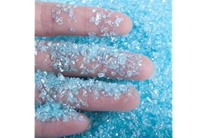 JBEIY 200 g di Vetro Schiacciato per l'artigianato, 2-4 mm di Glitter Irregolari, Pietra di Vetro Schiacciata Metallica per Unghie Artistiche, Resina epossidica, Creazione di Gioielli- Blu trasparente