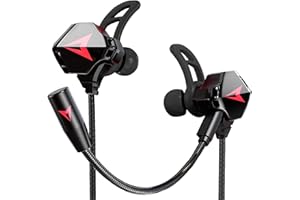 KASOTT Battle Buds Pro In-Ear Gaming Headset with Dual Microphone, Mute and Volume Control, Wired for Mobile Gaming, Switch, Xbox One, PS, PC (Black)