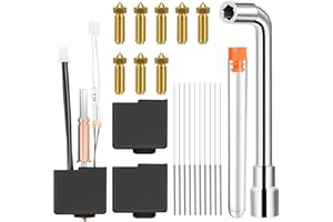 BILIPLE Kobra 3 Hotend zestaw do drukarki 3D z 8 mosiężnymi dyszami 0,4 mm, kluczem do dyszy, 10 igieł do czyszczenia i 2 silikonowymi osłonami ochronnymi, kompatybilny z Kobra 3/Kobra 3 Combo
