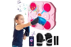 GESMAY Music Boxing Machine with Boxing Gloves, Smart Music Boxing Machine with Bluetooth & Adjustable Light, Boxing Machine Wall Mounted, Wall Target Training Devices for Adult Kid Home Exercises