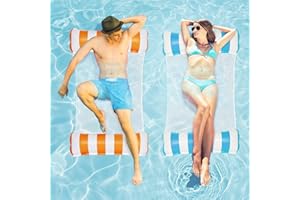 Delycazy Hamac Gonflable Bouee Matelas Piscine, 2 PCS 4 en 1 Matelas Gonflable Piscine avec Maille Adultes Fauteuil pour Piscine, Plage