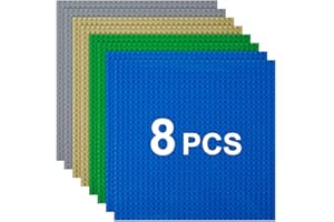 HOTUT Classic płytka konstrukcyjna kompatybilna z większością marek, Zestaw 8 klasyczna płyta podstawowa 25,5 x 25,5 cm, zabawka konstrukcyjna dla dzieci, kreatywna zabawka edukacyjna