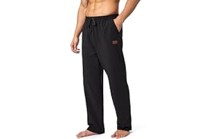 HMIYA Jogginghose Herren Baumwolle Sporthose Lange Sweathose Atmungsaktiv Trainingshose Weites Bein Hosen Freizeithose mit Reißverschlusstaschen