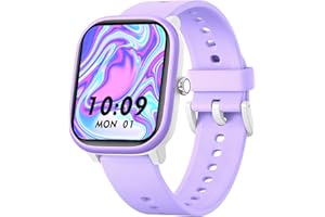 Fikami Montre Intelligente pour Enfants Filles garçons Pas d'APP Pas de téléphone nécessaire, 1,83" Fitness Tracker Sport Montre, fréquence Cardiaque,Compteur de Pas,16 jeuxpour Filles garçons 6-16