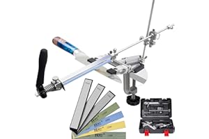 CWOVRS Affilacoltelli Professionali, RUIXIN PRO RX-009 Affilare i Cltelli, Rotazione a 360°, Aggiorna clip per Coltelli ad Angolo fisso e Regolabile, Sistema per Affilare i Coltelli da Chef