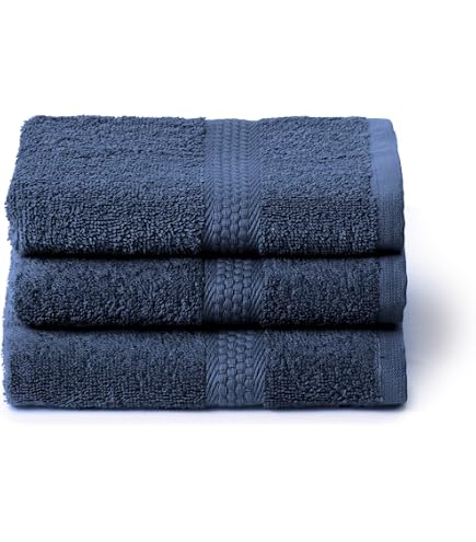 Servilletas De Invitados De Algodón Contessa Luxe - Pack De 3 Unidades, 40x60 Cm, Color Azul, Alta Absorción Y Suavidad