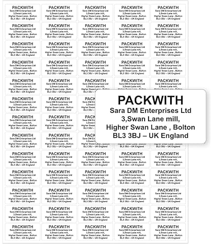 240 Personalised Custom Mini Return Address Labels(38.1 X 20.2 Mm) 60 Self Adhesive White Labels Per A4 Sheet - Foto 9