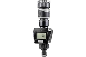 AP SUPPLIES Digital Water Flow Meter, 2-50L/min Range, LCD Display with Multiple Modes, Battery Included - optimize water usage and provide precise and automated watering for lawns, flower beds, vegetable gardens