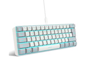 Snpurdiri 60% Wired Gaming Keyboard, RGB Backlit Mini Keyboard, Waterproof, Small, Ultra-Compact, 61 Keys, Keyboard for PC/Mac Gamers, Typists, Travel, Easy to Use