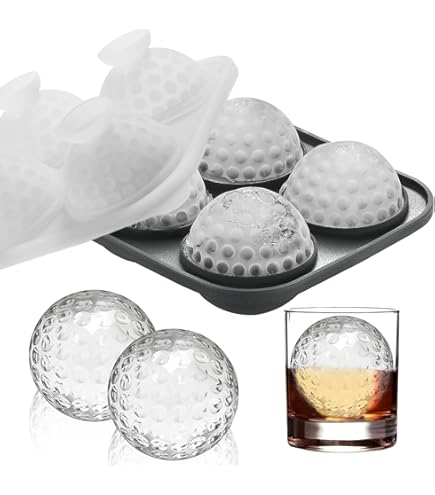 Moule à Glaçons Balle De Golf En Silicone - 6 Trous, Glaçons Ronds De 4,5 Cm, Pour Whisky Et Desserts