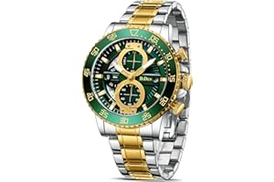 HANPOSH Mens Watches Chronograph Stainless Steel Watches for Men Waterproof Analog Quartz Watch Fashion Casual Business with Date Designer Wrist Watches