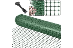 SHSYUE Garden Fence Barrier for Dogs,1x20m Snow Fence Plastic Mesh Fencing Roll [Heavy Duty] Safety Temporary Fencing,Garden Mesh Border Fence Reusable for Yard Vegetable Poultry Rabbit Chicken-Green