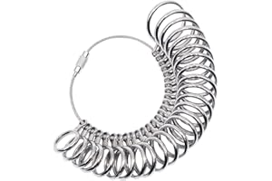 Medidor de dedos para anillos, de NIUPIKA, herramienta de medición con tallas del Reino Unido (A-Z), acero