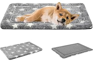 EMPSIGN Hundebett Mittelgroße Hunde, Waschbar Hundekissen (kühl und warm), Hundematte aus hochdichtem Schaumstoff für Käfige, grau, 76x51x2.8cm