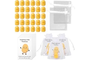 XIHIRCD 30pz Patate che Ispirano Positivamente, Mini Patate in Resina Realistiche con Sacchetto di Organza in Cartoncino Divertente Regalo Positivo per Collega Staff Studente Insegnante