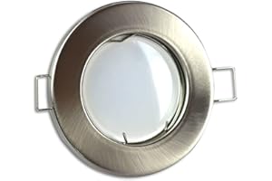 TRANO LED Einbaustrahler silber gebürstet rund 5 Watt warmweiß 230V - GU10 Einbauleuchten aus hochwertigem Aluminium - 55-60mm Bohrloch Einbau-Spot Decken-Leuchte