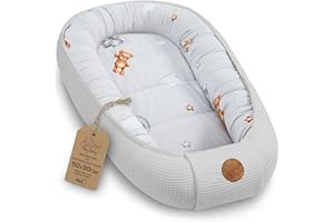TOTSY BABY Riduttore lettino neonato - 50x90cm nido baby nest antisoffoco culla pod cocoonababy confortevole cotone waffle babynest per neonati Orsacchiotti