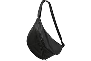 SH Leder - Borsa da cintura in vera pelle per donna, unisex, per festival e viaggi, grande, 49 x 28 cm, Daniela G768, grigio scuro, Grande
