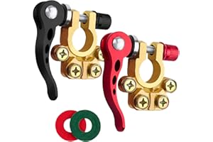 2 Stk Polklemmen Autobatterie 12v 4-Wege, JatilEr Batterieklemmen Polklemme Schnellverschluss Sicher Geklemmt Batteriepolklemmen Messing für PKW, Transporter, Schiffe, Wohnmobile 12/24/60V