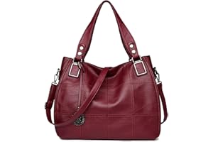 SACMILL Ladies Leather Handbags Large Capacity Top Handle Messenger Crossbody Shoulder Bags for Womens Girls