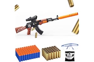 DEMOLIKE Toy Gun with Shell Ejecting, Toy Foam Blasters Guns with Soft Bullets 2 Magazines, Scope, Tactical Face Towel, Gitf for Teens, Dark Night