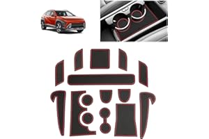 [UK RHD] GAFAT Compatible with New Hyundai Kona SX2 EV Electric 2024 2025 2026 Non-Slip Mats, Kona EV 2024 Car Mats Rubber for Centre Console Drink Holder Door Seam, Kona EV 2025 Accessories (Red)