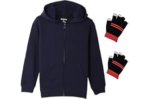 Bienzoe Girls Zip Up Hoodie: Kids Soft Anti-Pilling Fleece School Uniform Sweatshirt