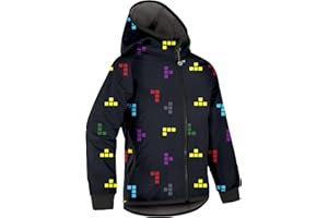 unuo Kinder Softshelljacke mit Fleecefutter und Kapuze, wasserabweisende und winddichte Outdoor Full-Zip Funktionsjacke, atmungsaktive Kinderjacke BASIC