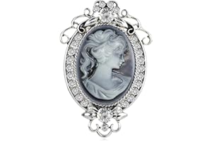 Amosfun Broche Retro De AleacióN Con Diamantes De ImitacióN Joyería Vintage Para Mujer Camafeo De Belleza Accesorio Elegante Para Fiesta Boda Y Aniversario