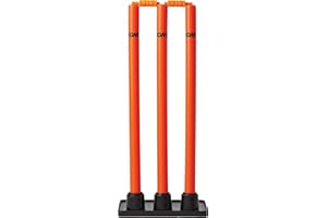 Gunn & Moore GM - Cricket Wicket Stumps & Bails Set - Multi-Surface Moulded Plastic - Regulation Height 28" - Orange
