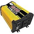 Modified Sine Wave Inverter High Frequency 4000W Peak Power Watt Power Inverter DC 12V to AC 220V Converter Car Power r Inverter wi 2.1A Dual USB Port Battery Clips Display S n