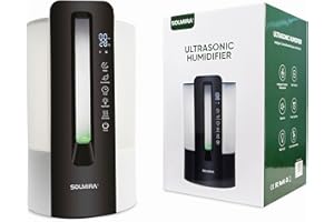 SOLMIRA Umidificatore Ambiente ad Ultrasuoni, Bianco, 4L, 4 Livelli di Diffusione, Funzione di Umidità Costante, Luce Notturna, Certificato CE e RoHS