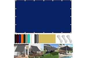 FENYIGE Toldo Vela Rectangular 140 x 150 cm Impermeable Toldo Sombra Rectangular con Protezione UV PES e Accessori di Montaggio para Parque Césped Patio Jardín Terraza Camping, Azul Oscuro