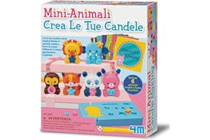 4M Mini-Animali — Kit Crea Le Tue Candele | Realizza 6 Candele a Forma di Animaletti | Gioco Creativo per Bambini, Educativo e Divertente | Da 8 Anni, 00-04681