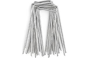 20 stycken markankare markankare, Ø 2,5 mm x 100 mm jordpinnar | Stabil, jordspik, markkrok, markspett, jordankare, u-formade jordspett metall jordspikar för markväv och formade golvkrokar