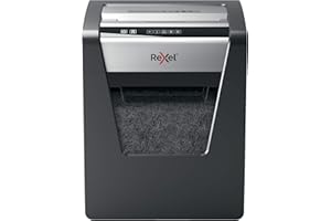 Rexel Momentum X415 Destructeur Coupe Croisée, Jusqu'à 15 feuilles, Corbeille 23L, Noir, 2104576EU