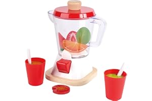 Hape Smoothie Blender, Multicoloured Kitchen Smoothie Machine Playset Complete with Cups and Straws