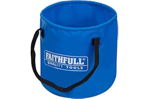 Seau Pliable étanche Faithfull – Conteneur léger en PVC avec poignées Robustes et Design Compact et Pliable à Plat pour Le Nettoyage, la vidange, Le Camping et la plomberie – Capacité de 12 L