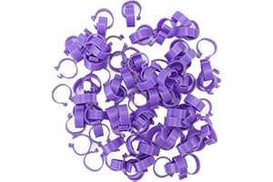 NATUDECO 100 PCS Chicken Foot Ring Classification Marking Purple Poultry Foot Rings Plastic Chicken Leg Bands Round Identificaiton Tags Farming Tools(25mm-Purple)