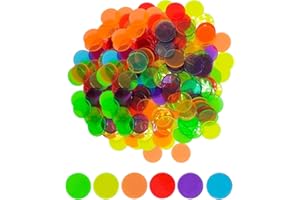TOZBLEU gettoni Trasparenti in plastica,Set di 100 fiches trasparenti da colore bingo,Bingo,Monete e gettoni da gioco,ciascuno Misura 1.9 cm di Diametro