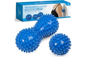 ‎YANGTSUNG YANGTSUNG Kolczastych Piłek do Masażu, Idealne do Samodzielnego Punktowego Masażu Powięzi Mięśni Rąk Nóg Stóp Pleców Karku Dłoni, Piłeczki z Jeżem, z Wypustkami, do Fizjoterapii, Różne Rozmiary