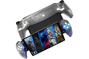 Koiiko Console Replacement Shell for PS5 Portal, Protective Rear Shell Case and Front Grip Case with Non-Slip Coating (Transparent)