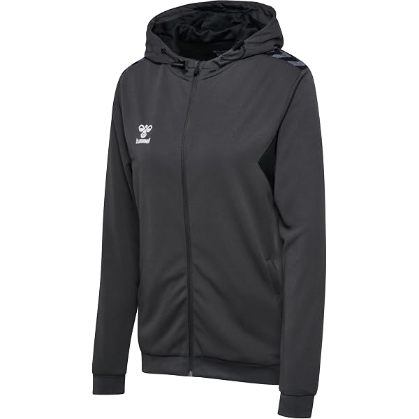 Hummel Hmlauthentic Reißverschluss Jacke Damen – Kapuze, Seitliche Taschen, Aus Recyceltem Polyester