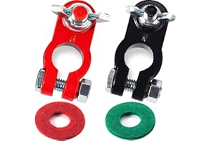 RUNCCI-YUN 2 Pcs 12V/24V Connecteurs Borne De Batterie,12V Batterie Terminal, coupe batterie,12v Cosse Batterie Bornes Avec Tampon Anti-Corrosion Pour Voitures, Camions, Bateaux, Maisons Mobiles