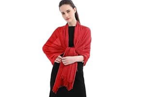 Longwu Cotton Linen Solid Scarf Wrap Shawls for Women Ladies Men(100cmx190cm) Super Large Size-For All Seasons-Great Christmas Presents