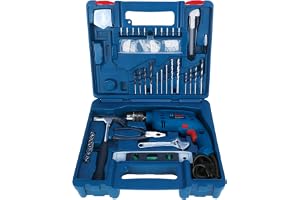 BOSCH GSB 500 RE Drill Machine for Home & Professional Use | 100-Piece Tool Kit | 500W | 10mm Chuck | 2600 RPM | Impact Rate 41600 BPM | 1 Year Warranty