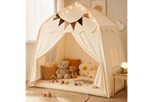 Kupoltält inomhus utomhus, extra stort, vikbart dekorativt tält 150 x 100 x 150 cm, bärbart inomhustält med fönster, flaggirlang och stjärnljus