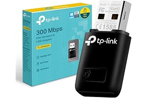 TP-Link TL-WN823N Adaptador USB Tarjeta de Red, Inalámbrico 300Mbps, 2.4Ghz, Puerto USB 2.0, WPS, Windows 11/10/8.1/8/7/XP, Mac OS 10.15 e Inferior, Linux, WiFi4 N300